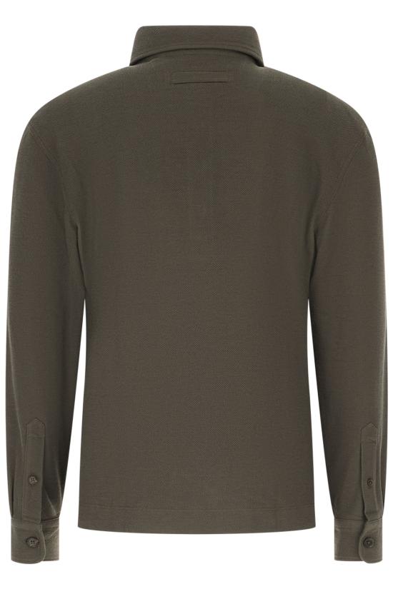 26FW 에르메네질도제냐 폴로 티셔츠 I755UI375A4 4V9 DARK OLIVE GREEN - ERMENEGILDO ZEGNA