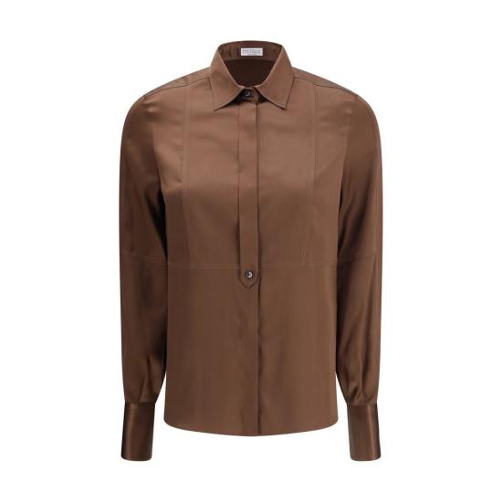26FW 브루넬로 쿠치넬리 블라우스 BRM0C59NR516C4280BB BROWN