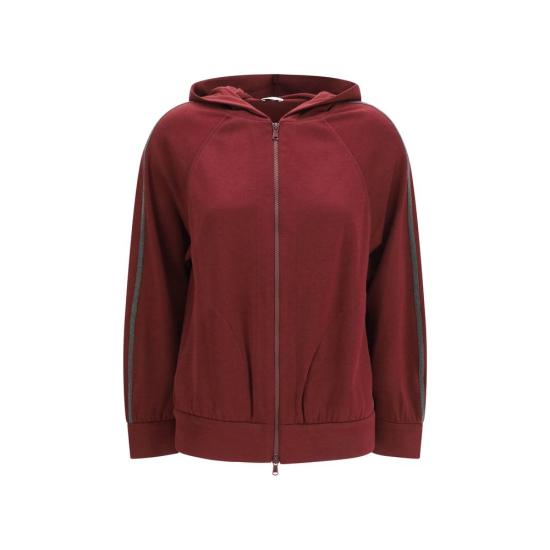 26FW 브루넬로 쿠치넬리 후드 티셔츠 BRMP828SM606C9813BB BORDEAUX