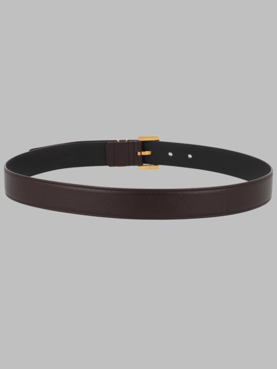 26FW 생로랑 카산드라 벨트 스퀘어 버클 스무스 레더 634437 BOO0W2449 BROWN - SAINT LAURENT