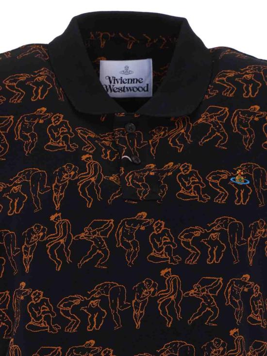 26FW 비비안웨스트우드 스크리블 체크 코튼 반팔 폴로 셔츠 2H01000YJ00C3O301 BLACK - VIVIENNE WESTWOOD