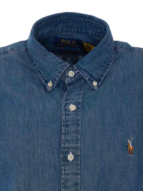 26FW 폴로 랄프로렌 포니로고 자수 데님 셔츠 710792043001DENIM BLUE - POLO RALPH LAUREN