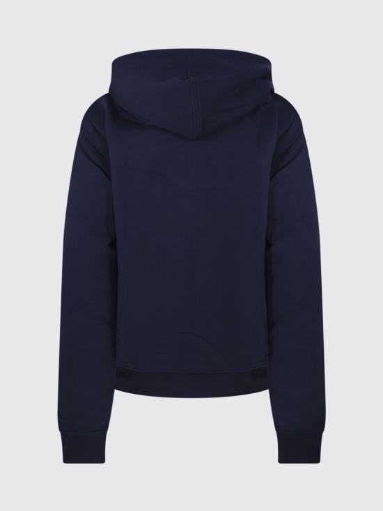 26FW 아미 스몰 하트 로고 루프백 오가닉 코튼 플리스 후드 BFUSW235730 430 Blue - AMI
