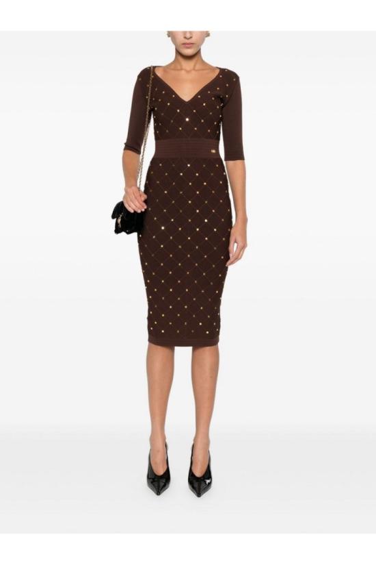 25FW 엘리자베타프랜치 원피스 AM26S57E2EA346 Brown - ELISABETTA FRANCHI