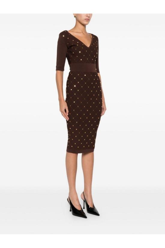25FW 엘리자베타프랜치 원피스 AM26S57E2EA346 Brown - ELISABETTA FRANCHI