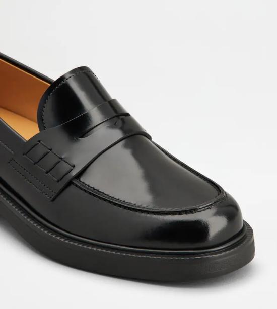 26FW 토즈 레더 로퍼 XXW20L0IP70SHAB999 Black - TODS