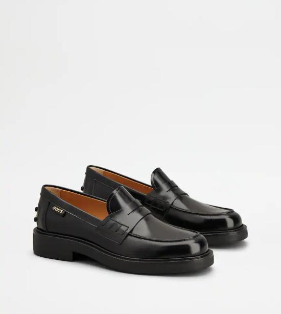 26FW 토즈 레더 로퍼 XXW20L0IP70SHAB999 Black - TODS