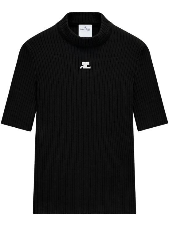 26FW 쿠레쥬 리에디션 니트 탑 숏슬리브 PERMPU026FI00019999 Black