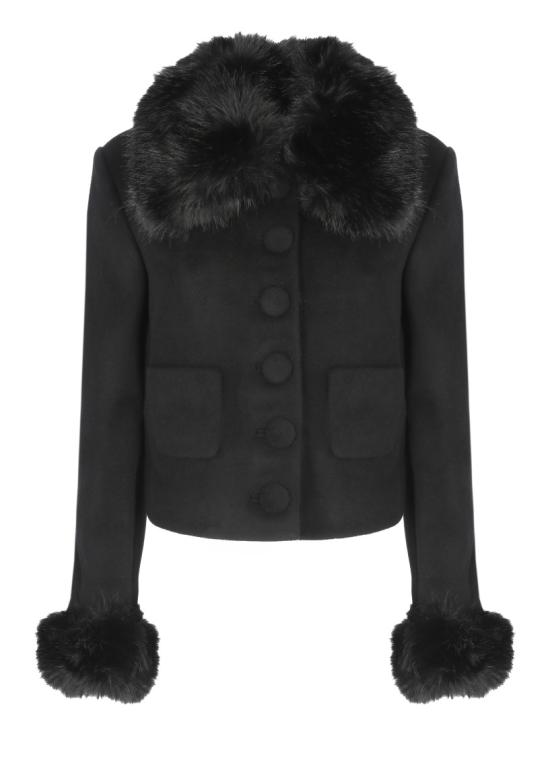 26FW 셀프 포트레이트 자켓 SC26080JABBLACK WOOL FUR CUFFBLACK