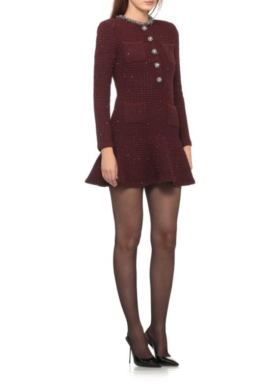 26FW 셀프 포트레이트 원피스 SC26152SBUBURGUNDY TEXTUREDBURGUNDY Black - SELF PORTRAIT
