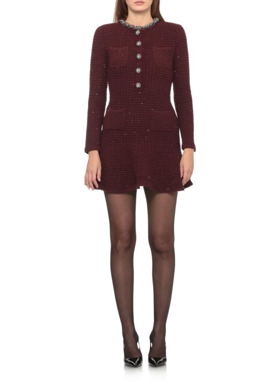 26FW 셀프 포트레이트 원피스 SC26152SBUBURGUNDY TEXTUREDBURGUNDY Black - SELF PORTRAIT