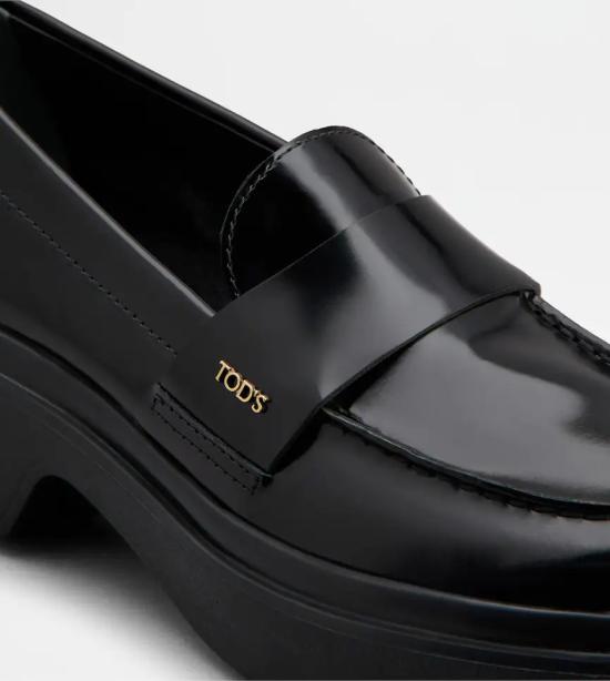 26FW 토즈 레더 로퍼 XXW74L0JL00SHAB999 Black - TODS