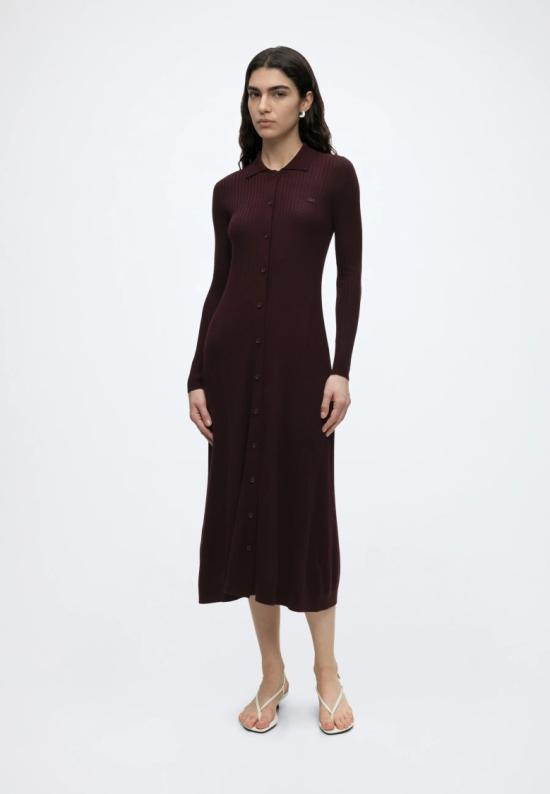 26FW 라코스테 원피스 EF82523KE Burgundy - LACOSTE