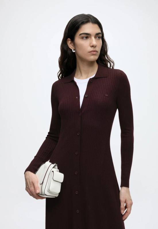 26FW 라코스테 원피스 EF82523KE Burgundy - LACOSTE
