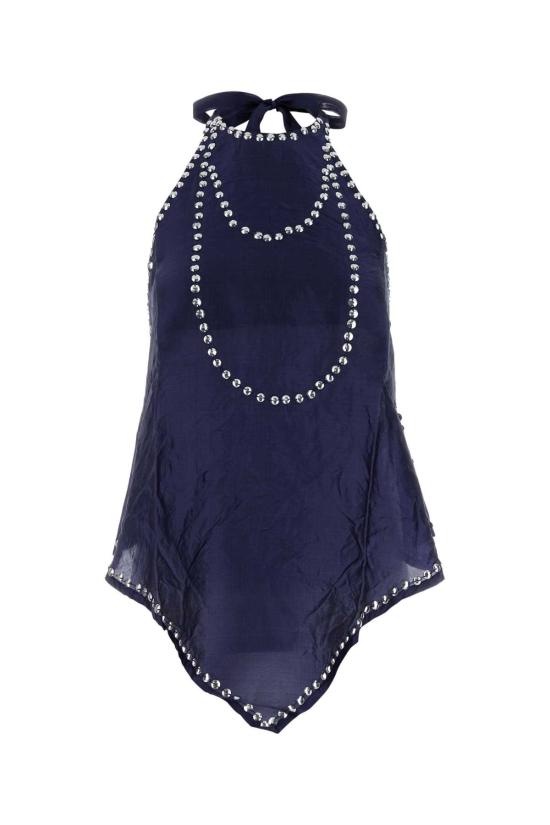 26FW 기마구아스 BELLE 벨 쥬얼 슬리브리스 탑 BELLEJEWELTOP BLUE NAVY