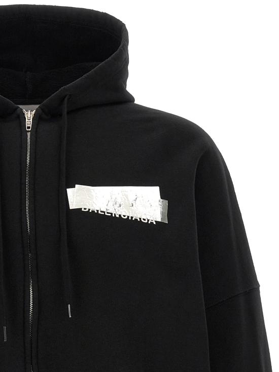 26FW 발렌시아가 후드 티셔츠 BA345257BM BLACK - BALENCIAGA