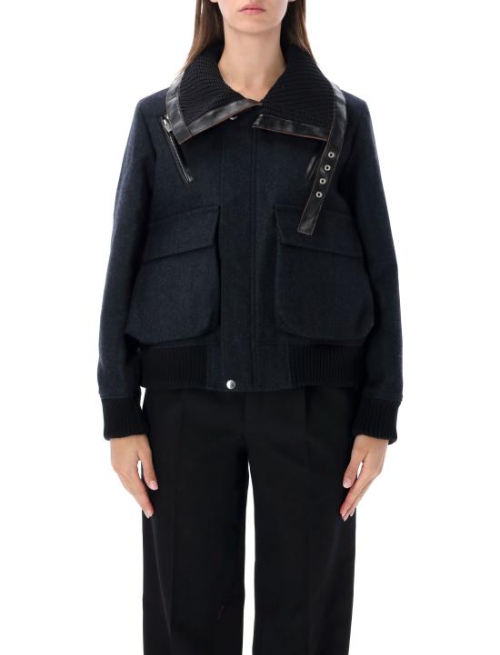 26FW 사카이 자켓 2608765 202 NAVY X BLACK
