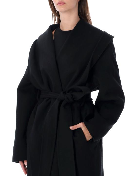 26FW 토템 후드 티셔츠 264WRO0376FB0006 001 BLACK - TOTEME