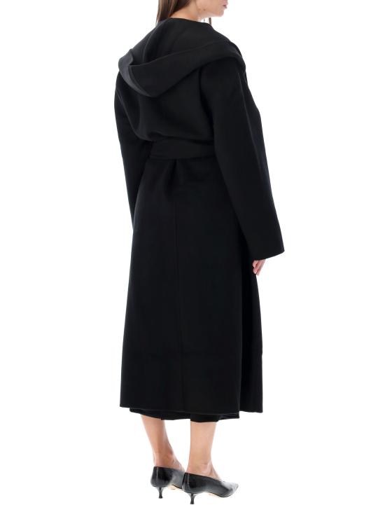 26FW 토템 후드 티셔츠 264WRO0376FB0006 001 BLACK - TOTEME
