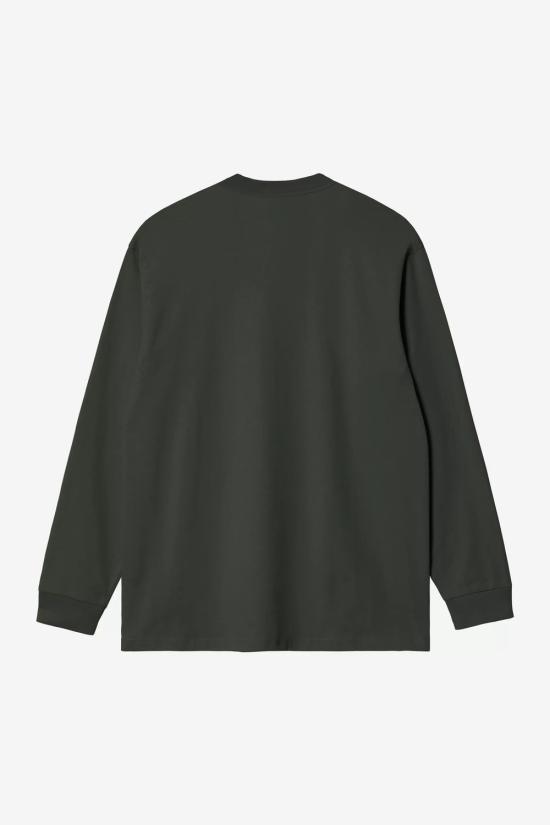 26FW 칼하트 WIP 아메리칸 스크립트 롱슬리브 티셔츠 I029955 3T6XX RAVEN - CARHARTT WIP