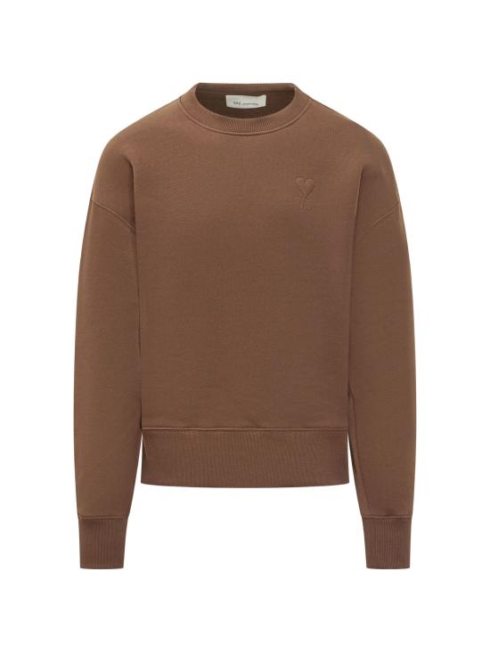 26FW 아미 톤온톤 하트 로고 코튼 스웨트셔츠 USW755749 2221 CHOLTBROWN