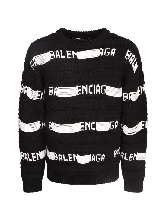 26SS 발렌시아가 스웨터 A0094CT1818 1070 BLACK WHIT