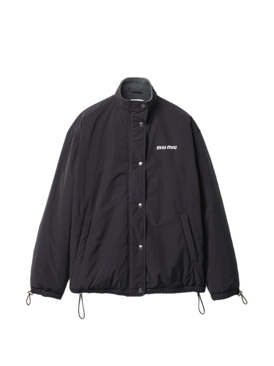 26FW 미우미우 로고 버튼 플리스 자켓 ML1541OOO6291 F0002 BLACK
