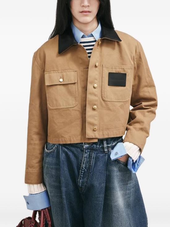 26FW 발렌시아가 크롭 워크웨어 재킷 A0029PTRP15 9501 BEIGE - BALENCIAGA