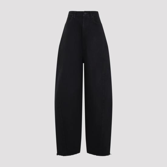 26FW 발렌시아가 하이웨이스트 배럴 트위스트 데님 팬츠 A0095FTBP47 8975 BLACK - BALENCIAGA