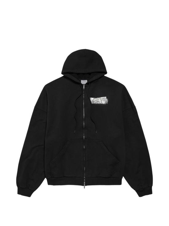 26FW 발렌시아가 실버 테이프 오버사이즈 후디 A009EATVVE3 1000 BLACK