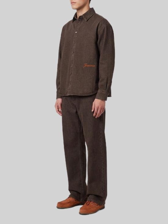 26FW 자크뮈스 긴팔 셔츠 SHM00545AD00077 850 BROWN - JACQUEMUS