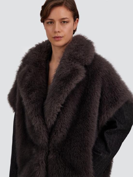 26FW 에르노 롱 헤어 퍼 터치 베스트 GC000607D12908 9487 GREY - HERNO