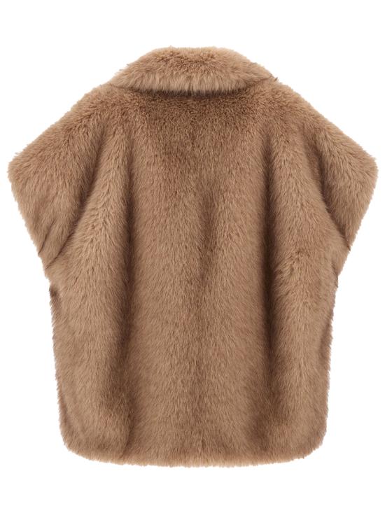 26FW 에르노 롱 헤어 퍼 터치 베스트 GC000607D12908 1985 BROWN - HERNO