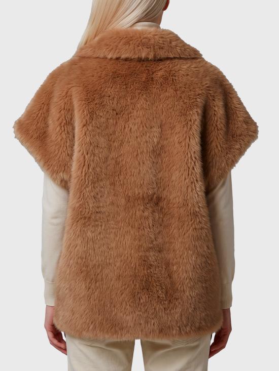 26FW 에르노 롱 헤어 퍼 터치 베스트 GC000607D12908 1985 BROWN - HERNO