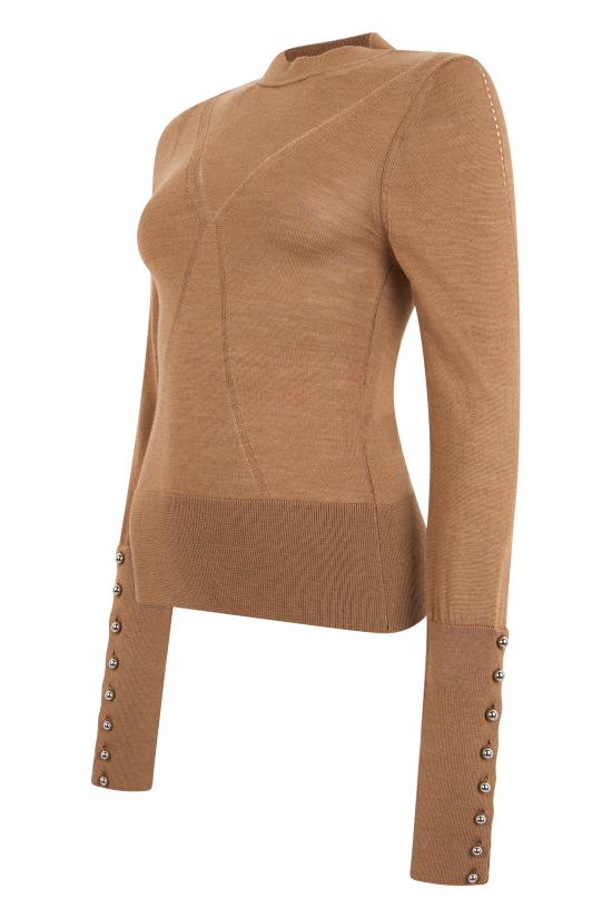 26FW 파코라반 스웨터 26AMPU095ML0624830 Camel - PACO RABANNE