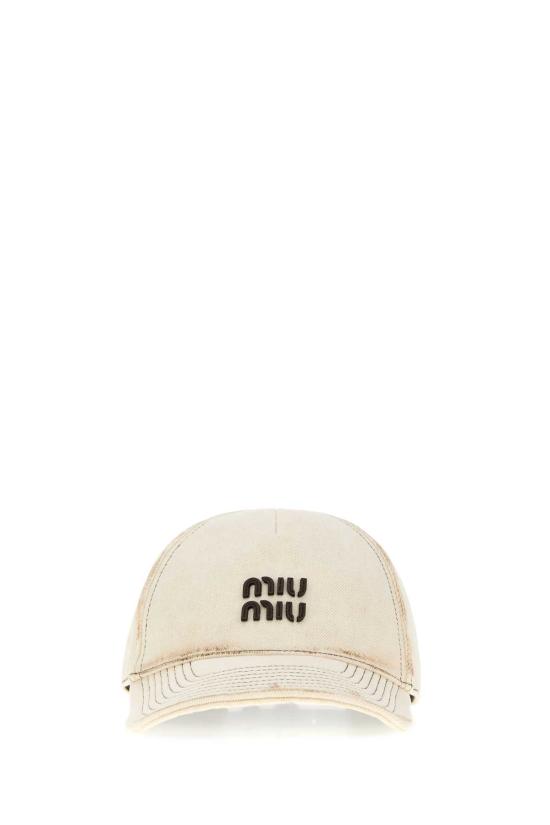 26FW 미우미우 포플린 로고 베이스볼 캡 5HC37M2G84 F0009 WHITE