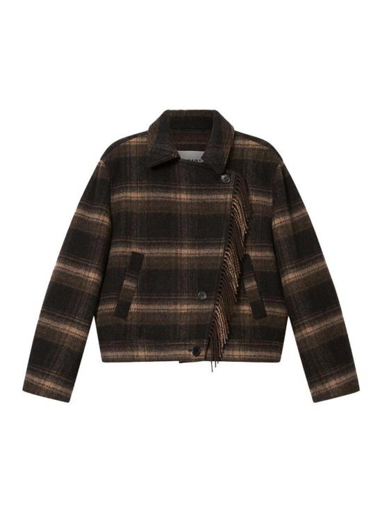 26FW 이자벨마랑에뚜왈 에뚜왈 길레안 체크 울 코트 MA0571FAD3D01EBKKI GREEN