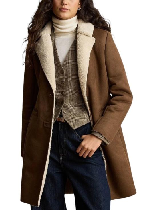 26FW 랄프 로렌 포 시어링 스웨이드 코트 297P04121003 Black - RALPH LAUREN