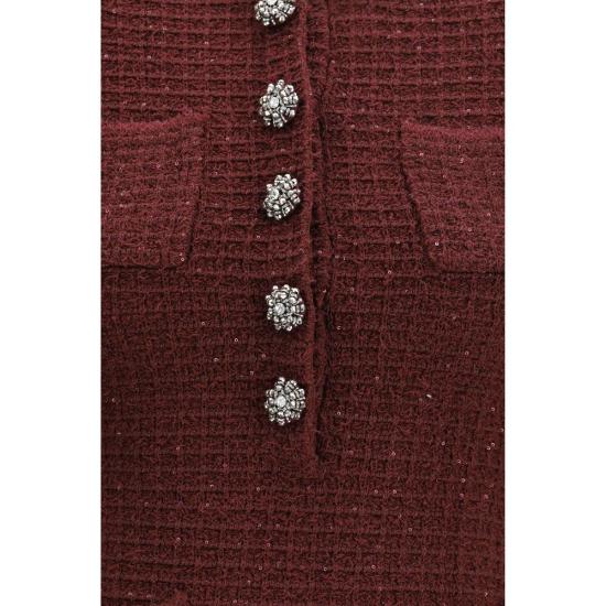26FW 셀프 포트레이트 폴로 티셔츠 SESC26152SBUBURGUNDYBB BORDEAUX - SELF PORTRAIT