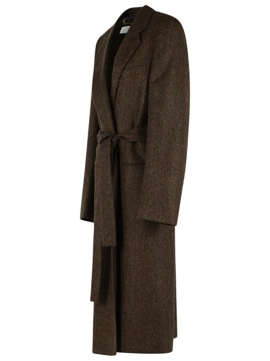 26FW 마르지엘라 벨티드 헤링본 울 코트 S67AA0087 S54246003F Brown - MAISON MARGIELA