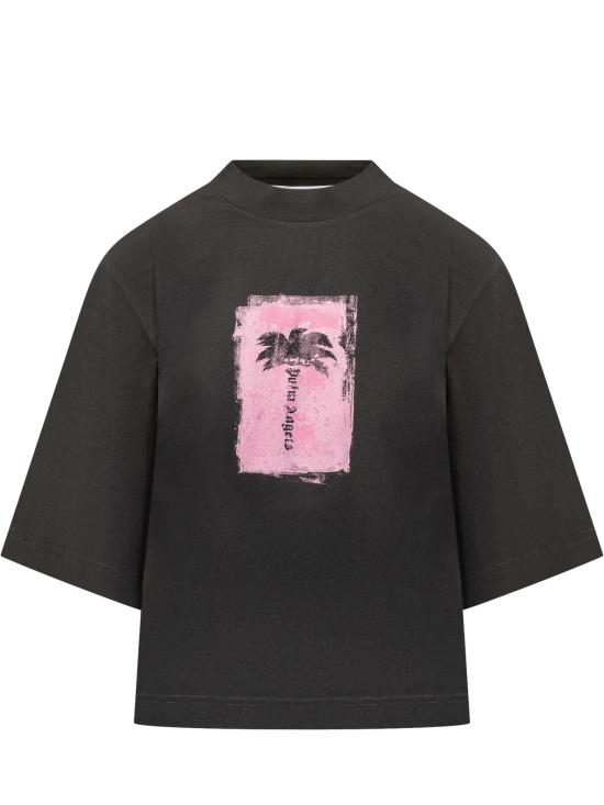 26FW 팜앤젤스 반팔 티셔츠 PAWAA03W26JR10 1030 BLACK PINK