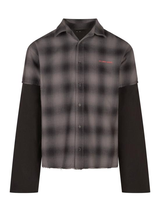 26FW 44레이블 긴팔 셔츠 B0030693FA778 P859 OVERDYE GREY HIGH RISK RED PATCH