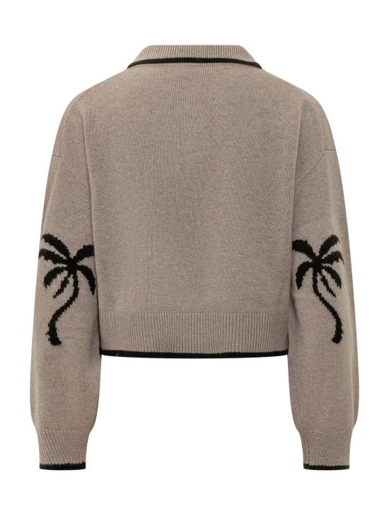 26FW 팜앤젤스 폴로 티셔츠 PAWH101W26KN01 6110 BEIGE BLACK - PALM ANGELS