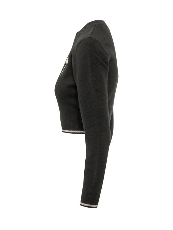 26FW 팜앤젤스 스웨터 PAWHE02W26KN01 1063 BLACK KAKI - PALM ANGELS