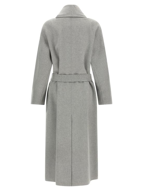 26FW 에스막스마라 폴도 버진 울 벨티드 롱 코트 2629016043600074 Gray - 'S MAX MARA