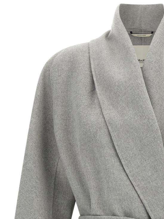 26FW 에스막스마라 폴도 버진 울 벨티드 롱 코트 2629016043600074 Gray - 'S MAX MARA