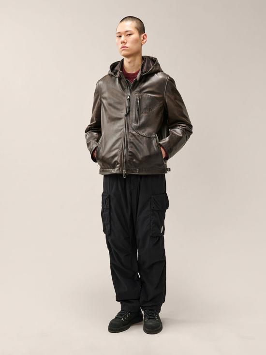 26FW 씨피 컴퍼니 레더 고글 자켓 21CMOW305A110457L 380 DARK CHOCOLATE - C.P. COMPANY