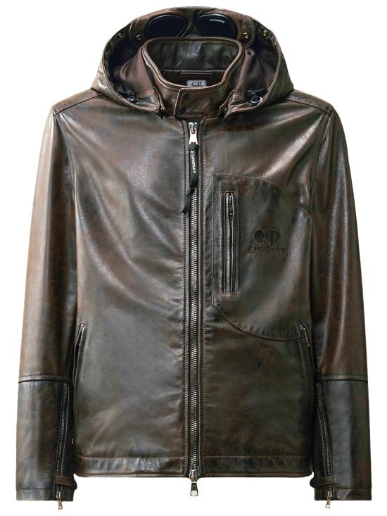 26FW 씨피 컴퍼니 레더 고글 자켓 21CMOW305A110457L 380 DARK CHOCOLATE