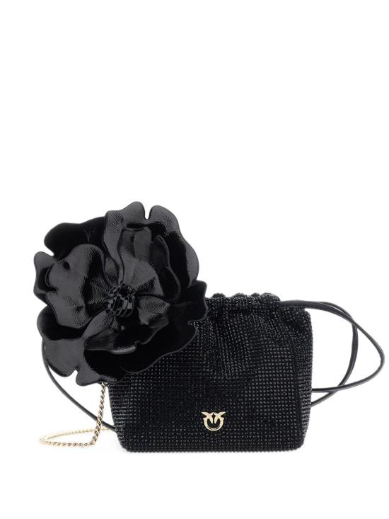 26FW 핑코 가방 107678POUCHFLOWER A2WFZ99Y NERO