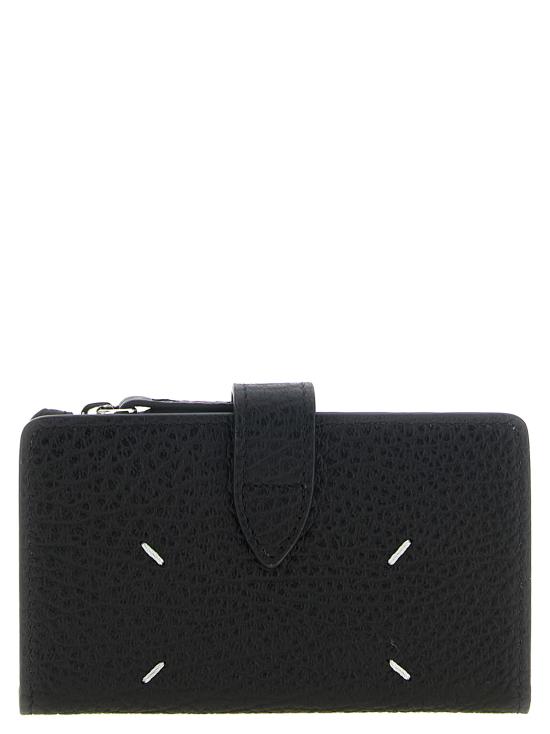 26FW 마르지엘라 포 스티치 지퍼 카드 홀더 SA1VX0019P4455T8013 Black